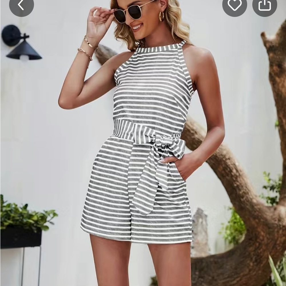 Striped Romper - Picture 1 of 11
